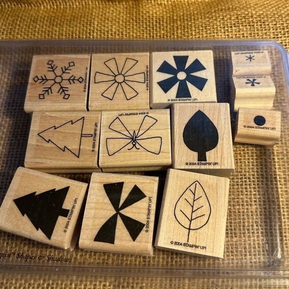 Stampin’ Up! Retired Rubber Stamps 2 Step Shapes and Shadows Gently Used - Picture 1 of 4